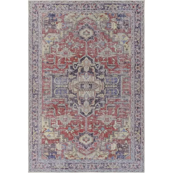 imageLivabliss Amelie Vintage Washable Area Rug53quot x 73quotRed67 x 9