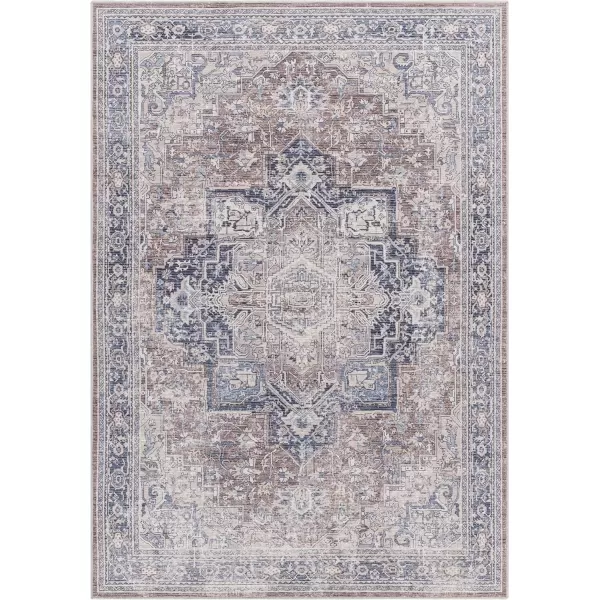 imageLivabliss Colin Vintage Medallion Washable Area Rug53quot x 73quotBrown710 x 102