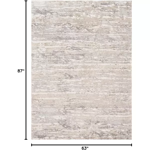 imageLivabliss Lamarque Modern Shag Area Rug 53quot x 73quot GrayIvoryGray  Tan