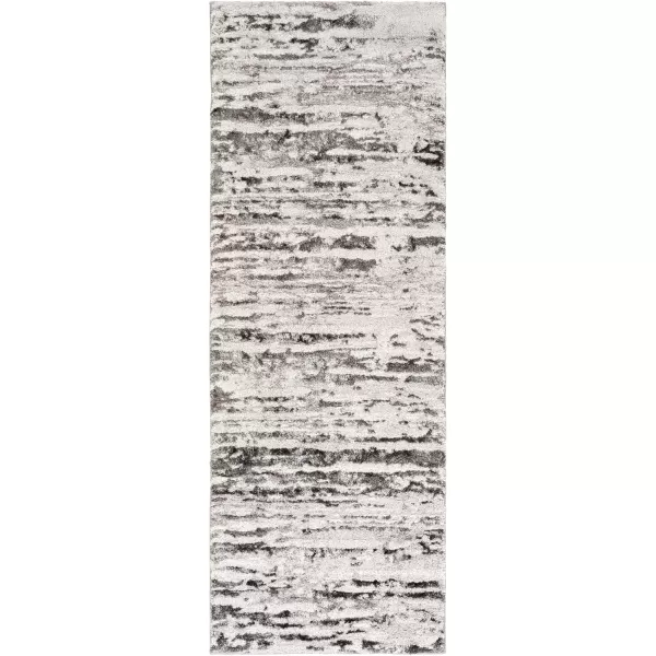 imageLivabliss Lamarque Modern Shag Area Rug 53quot x 73quot GrayIvoryGrayIvory