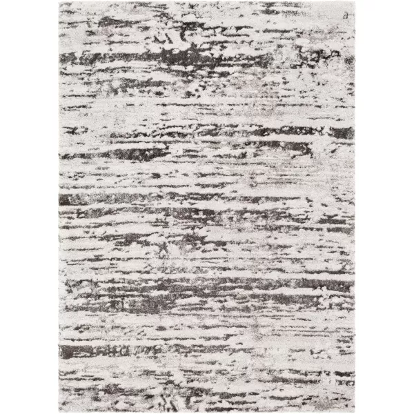 imageLivabliss Lamarque Modern Shag Area Rug 53quot x 73quot GrayIvoryGrayIvory