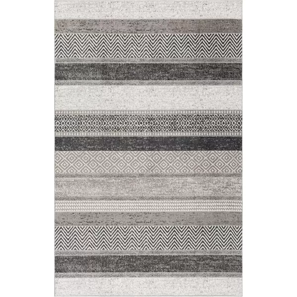 imageLivabliss Lavadora Abstract Machine Washable Area Rug53quot x 7Gray67 x 9