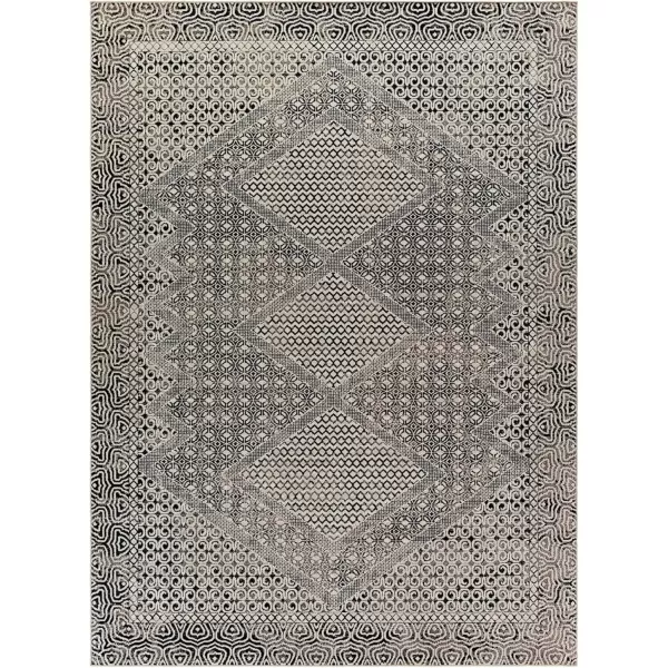 imageLivabliss Lavadora Global Washable Area Rug 53quot x 7 Light Gray 5 x 7Charcoal