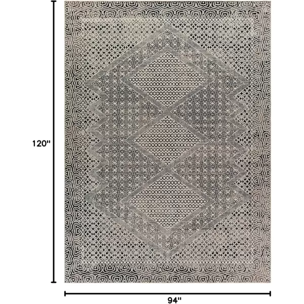 imageLivabliss Lavadora Global Washable Area Rug 53quot x 7 Light Gray 5 x 7Charcoal