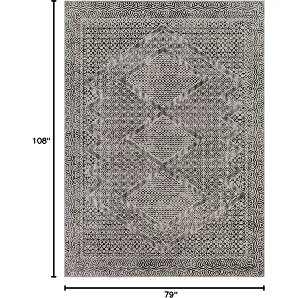 imageLivabliss Lavadora Global Washable Area Rug 53quot x 7 Light Gray 5 x 7Charcoal