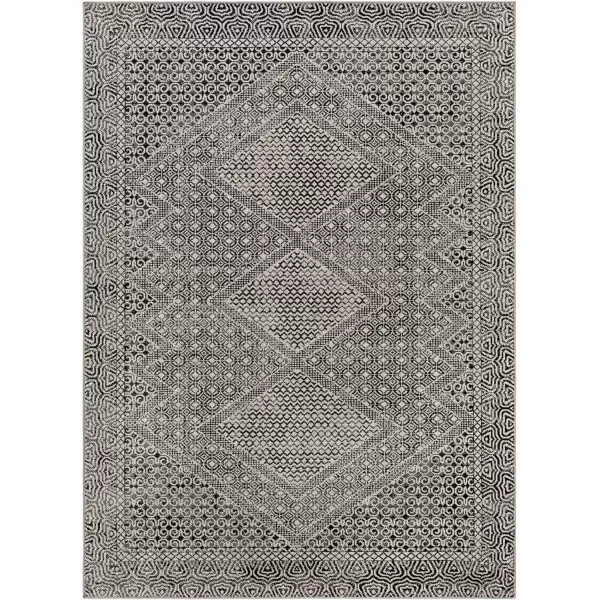 imageLivabliss Lavadora Global Washable Area Rug 53quot x 7 Light Gray 5 x 7Charcoal