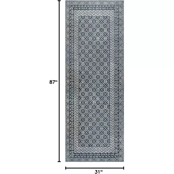 imageLivabliss Lavadora Vintage Washable Area Rug 53quot x 7 Navy 5 x 773 x 27 Runner