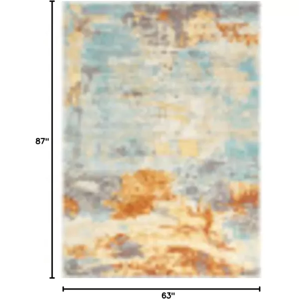 imageLivabliss Barbeau Modern Abstract Outdoor Area Rug53quot x 73quotBurnt OrangeAqua