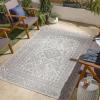 imageLivabliss Sawyer Global Boho Medallion Outdoor Area Rug 53quot x 7 BlueCreamBlue