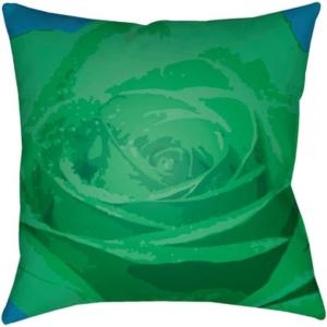 imageLivabliss AF0052222 Abstract Floral Multicolor 22 x 22Inch Pillow W 22quot D 5quot H 22quot Dark Green Grass Green Sky BlueDark Green  Grass Green  Sky Blue