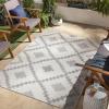 imageLivabliss Sawyer Diamond Outdoor Area Rug53quot x 7 CreamBlue