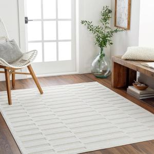 imageLivabliss San Diego Striped Outdoor Area Rug53quot x 7Cream710 x 10
