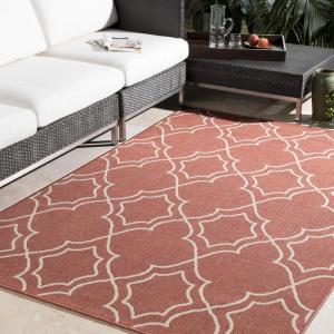 imageGeorgia Green Indoor  Outdoor Area Rug 73quot SquareRed