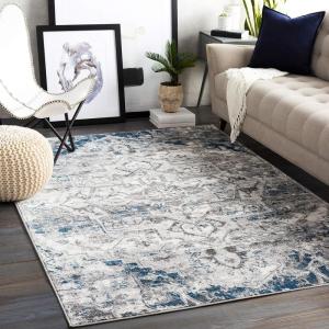 imageLivabliss Eiluned Vintage Medallion Area Rug53quot SquareSky Blue