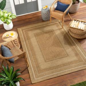 imageLivabliss Pismo Beach Modern Outdoor Area Rug 710quot x 710quot Square Camel 8