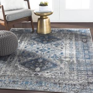 imageLivabliss Desta Vintage Oriental Area Rug10 x 14BlueWhiteBlueGrey