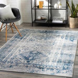 imageLivabliss Desta Vintage Oriental Area Rug10 x 14BlueWhiteBlueWhite