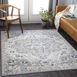 imageLivabliss Nyburg Vintage Medallion Area Rug710quot x 10NavyGrayNavyGray