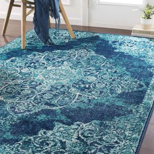 imageLivabliss Zephyrus Area Rug 710quot x 112quot TealBlue67 x 96