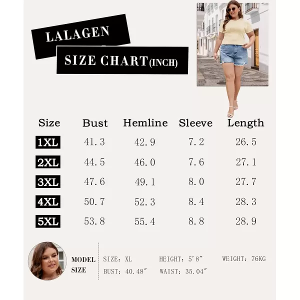 LALAGEN Womens Plus Size Summer Work Tops Textured Short Sleeve Crew Neck Tunic Business Casual T Shirt Basic Top BlouseOffwhite