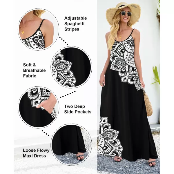 Wolddress Womens 2023 Casual Sleeveless Sundress Plus Size Loose Plain Long Summer Beach Maxi Dress with Pockets S5XPaisley Floral White