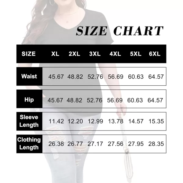 LALAGEN Plus Size T Shirts for Women 2024 UPF 50 Rolled Short Sleeve V Neck Summer Tops Casual Solid Basic Tunic Tee S5XBlack