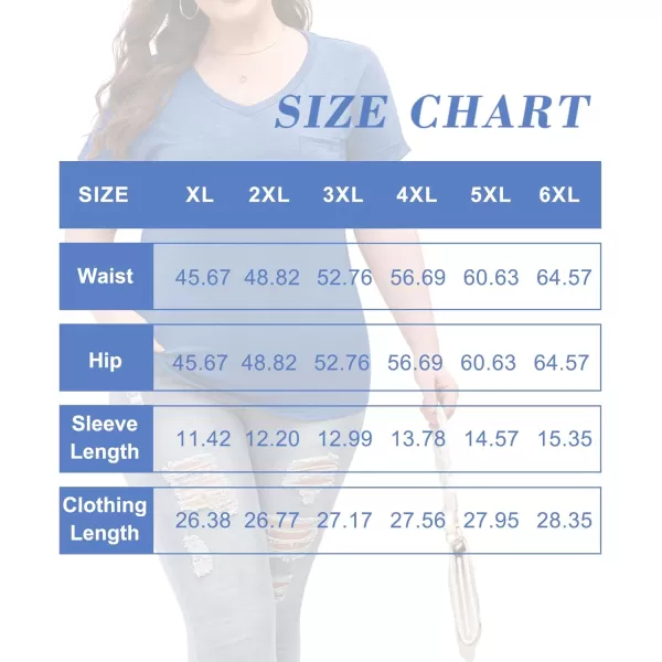 LALAGEN Plus Size T Shirts for Women 2024 UPF 50 Rolled Short Sleeve V Neck Summer Tops Casual Solid Basic Tunic Tee S5XBlue