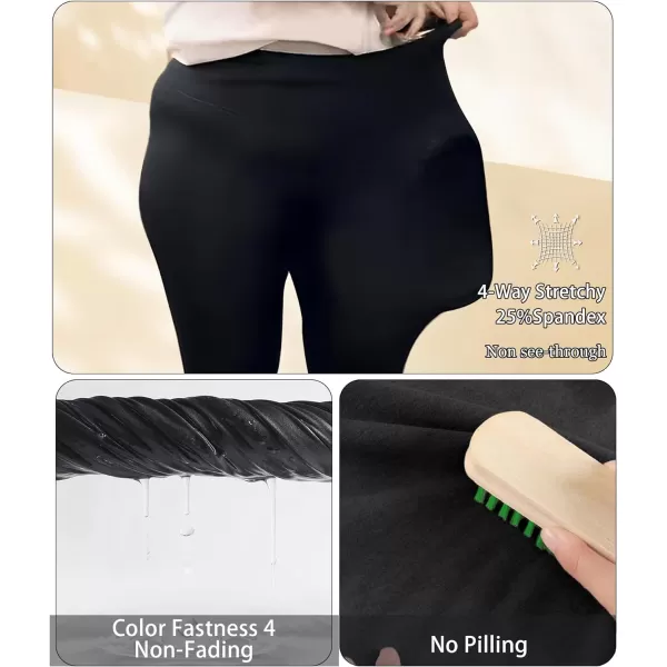 LALAGEN Plus Size Leggings for Women with PocketsHigh Waisted 78 Leggings Tummy Control Workout Gym Yoga PantsBlack