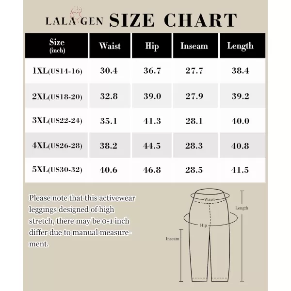 LALAGEN Plus Size Leggings for Women with PocketsHigh Waisted 78 Leggings Tummy Control Workout Gym Yoga PantsBlack