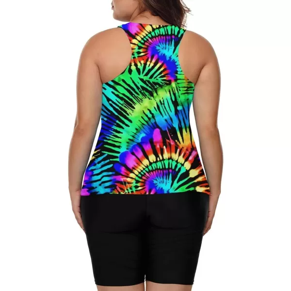 LALAGEN Womens 2024 Plus Size Tankini Swimsuit Rash Guard Capris Athletic Two Piece Swimwear Bathing Suit S5XZcolor Print