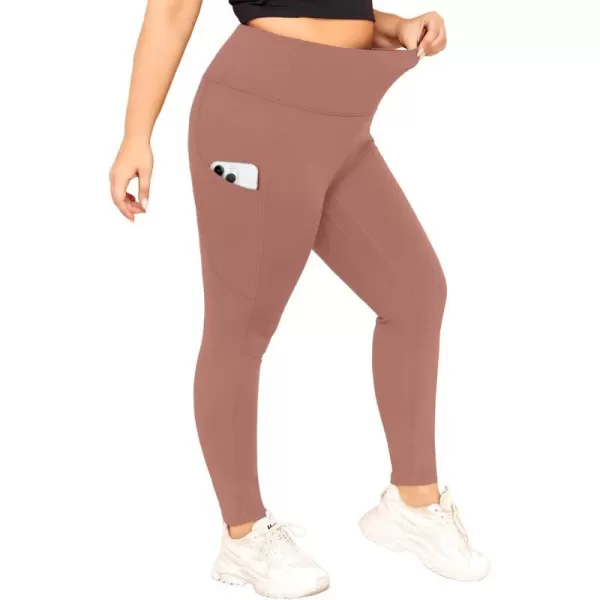 LALAGEN Plus Size Leggings for Women with PocketsHigh Waisted 78 Leggings Tummy Control Workout Gym Yoga PantsPink