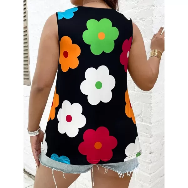 LALAGEN Plus Size Tank Tops for Women Summer Womens Animal Paw Print Tank TopMulticolor2