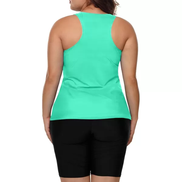 LALAGEN Womens 2024 Plus Size Tankini Swimsuit Rash Guard Capris Athletic Two Piece Swimwear Bathing Suits for Women S5XFloral Black Green