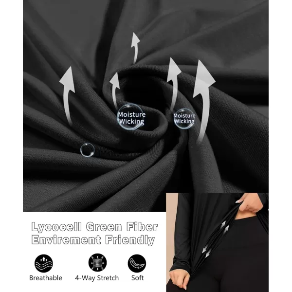 LALAGEN Womens UPF 50 Sun Shirts Plus Size Long Sleeve UV Protection Workout Tops Quick Dry Athletic Hiking ShirtBlack