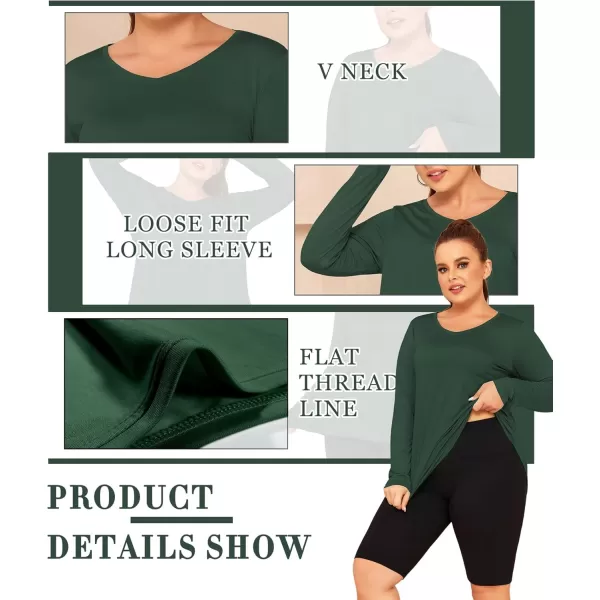 LALAGEN Womens UPF 50 Sun Shirts Plus Size Long Sleeve UV Protection Workout Tops Quick Dry Athletic Hiking ShirtGreen