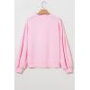 imageLALAGEN Womens Casual Sweatshirt Light Pink Embroidered Bow Lantern Sleeve Oversized Pullover Sweatshirt TopsLight Pink