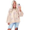 imageLALAGEN Womens Casual Sweatshirt Light Pink Embroidered Bow Lantern Sleeve Oversized Pullover Sweatshirt TopsParchment