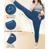 imageLALAGEN Plus Size Leggings for Women with PocketsHigh Waisted 78 Leggings Tummy Control Workout Gym Yoga PantsDark Blue