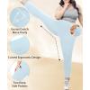 imageLALAGEN Plus Size Leggings for Women with PocketsHigh Waisted 78 Leggings Tummy Control Workout Gym Yoga PantsPastel Blue