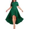 imageLALAGEN Plus Size Maxi Dress for Women Casual Short Sleeve Ruffle Flowy High Low Summer Long Dress 1X6XDark Green