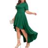 imageLALAGEN Plus Size Maxi Dress for Women Casual Short Sleeve Ruffle Flowy High Low Summer Long Dress 1X6XDark Green