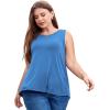 imageLALAGEN Plus Size Womens Workout Tank Tops Sleeveless Flowy Yoga Athletic Running ShirtsZbright Blue