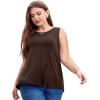 imageLALAGEN Plus Size Womens Workout Tank Tops Sleeveless Flowy Yoga Athletic Running ShirtsZbrown