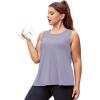 imageLALAGEN Plus Size Womens Workout Tank Tops Sleeveless Flowy Yoga Athletic Running ShirtsZgray Blue