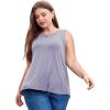 imageLALAGEN Plus Size Womens Workout Tank Tops Sleeveless Flowy Yoga Athletic Running ShirtsZgray Blue