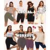imageLALAGEN Women Plus Size Biker Shorts with Pockets  Tummy Control Gym Workout Running Yoga Volleyball Athletic ShortsDark Blue