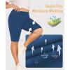 imageLALAGEN Women Plus Size Biker Shorts with Pockets  Tummy Control Gym Workout Running Yoga Volleyball Athletic ShortsDark Blue