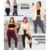 imageLALAGEN Womens Plus Size Fleece Lined Leggings Water Resistant Thermal Winter Warm High Waisted Workout Pants with PocketsPurple