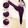 imageLALAGEN Womens Plus Size Fleece Lined Leggings Water Resistant Thermal Winter Warm High Waisted Workout Pants with PocketsPurple