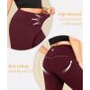 imageLALAGEN Womens Plus Size Fleece Lined Leggings Water Resistant Thermal Winter Warm High Waisted Workout Pants with PocketsRed